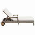 Chaise longue en résine tressée avec coussins en polyester