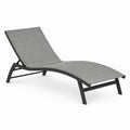 Chaise longue en aluminium et tissu polyester gris