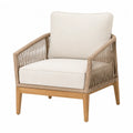 Fauteuil en bois d'acacia et corde polyester beige