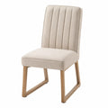 Chaise de salle à manger en bois et tissu beige