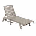 Chaise longue extérieure en bois gris ajustable