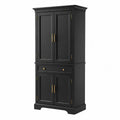 Armoire en bois noir avec poignées dorées 200x90x40 cm