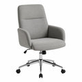 Chaise de bureau pivotante en polyester gris avec base métallique chromée, hauteur réglable