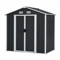 Abri de Jardin en Acier Galvanisé Gris 213x130x173 cm
