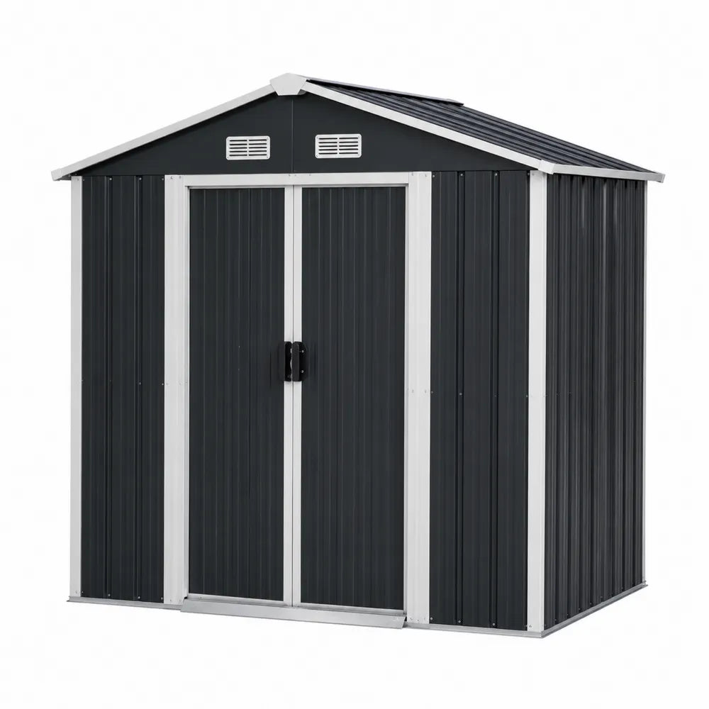 Abri de Jardin en Acier Galvanisé Gris 213x130x173 cm