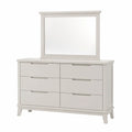 Commode avec Miroir 6 Tiroirs Bois Blanc