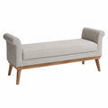 Banc en bois et tissu polyester beige