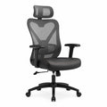 Chaise de bureau en maille noire avec accoudoirs réglables