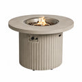Table de feu ronde en pierre composite et inox