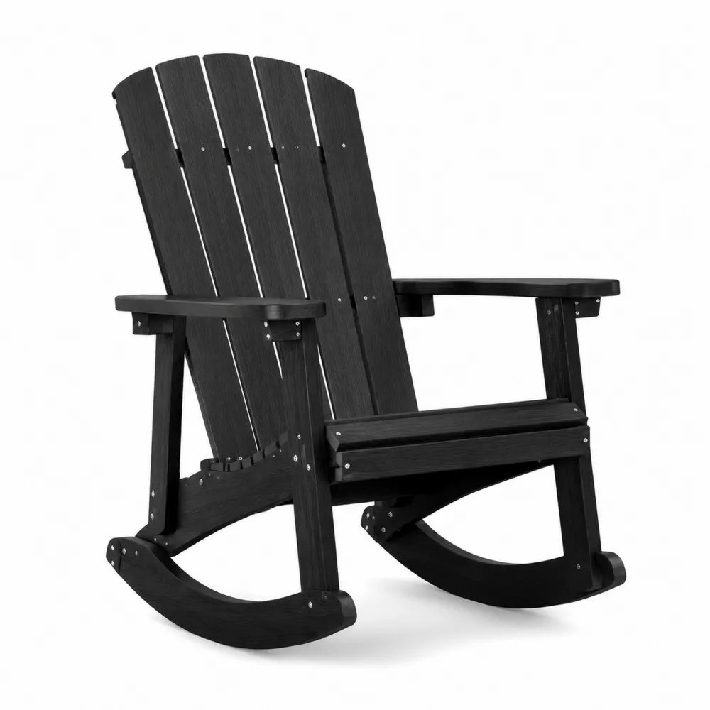 Chaise à bascule en bois composite noir