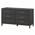 Commode bois métal noir 140cm