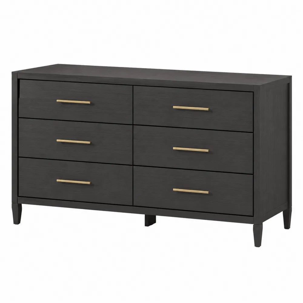 Commode bois métal noir 140cm