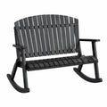 Banc à bascule d'extérieur en plastique recyclé 120 cm noir