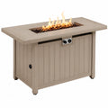 Table de feu en aluminium beige