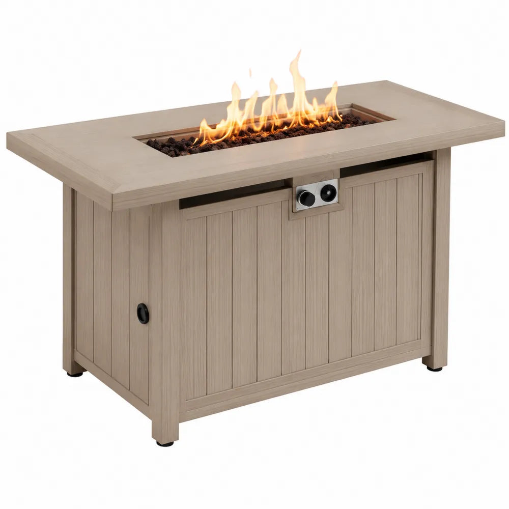 Table de feu en aluminium beige
