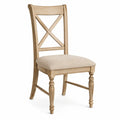 Chaise en bois avec assise en lin beige