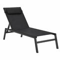Chaise longue de jardin en aluminium avec dossier inclinable en textilène