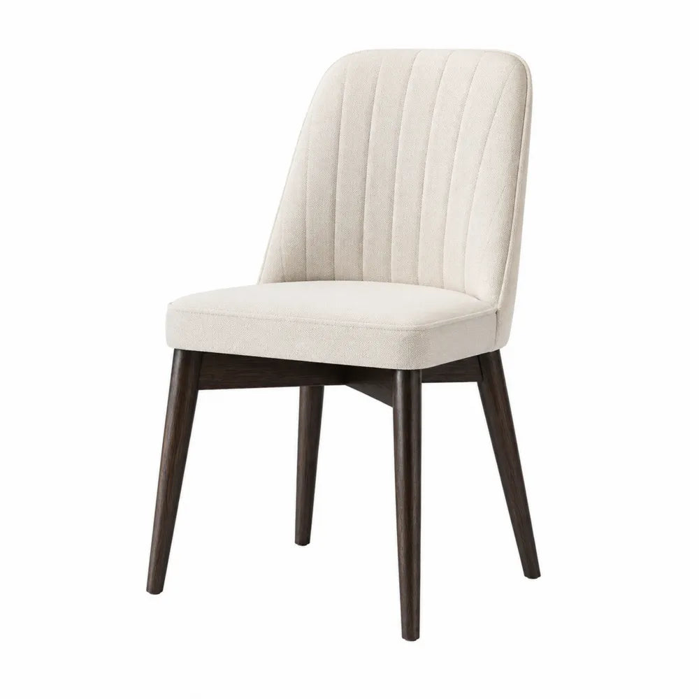 Chaise en bois de hêtre avec revêtement en polyester beige