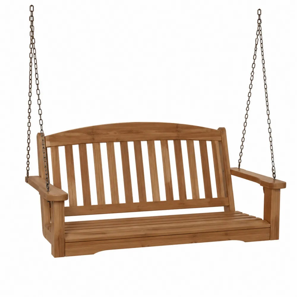 Balancelle en bois d'acacia avec chaînes en acier