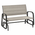 Banc en métal avec tissu polyester gris taupe